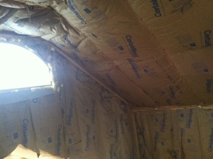 Insulation in the loft.